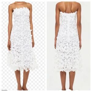 Simkhai Fleurella Guipure Lace Midi Dress NWT White